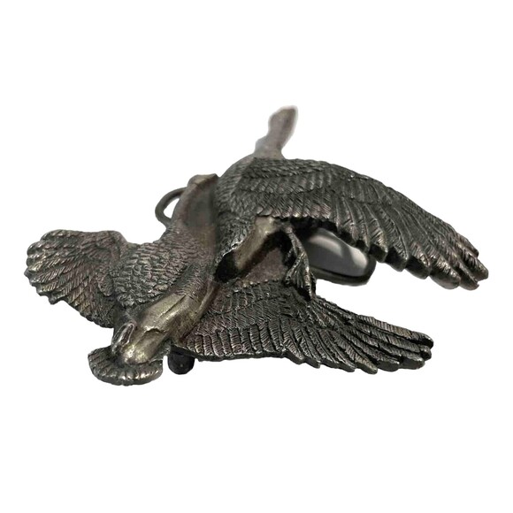 Vintage VineGarroon Foundries Belt Buckle Geese Flying Fine Pewter 1970 - Picture 6 of 8